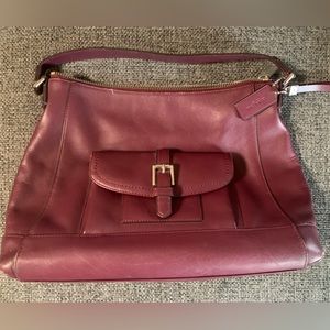 Burgundy leather Coach bag